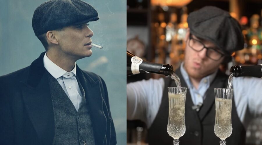 Cillian Murphy In Peaky Blinders E Un'immagine Scattata Nel Locale Peaky Blinders Manchester Credits Netflix E Instagram