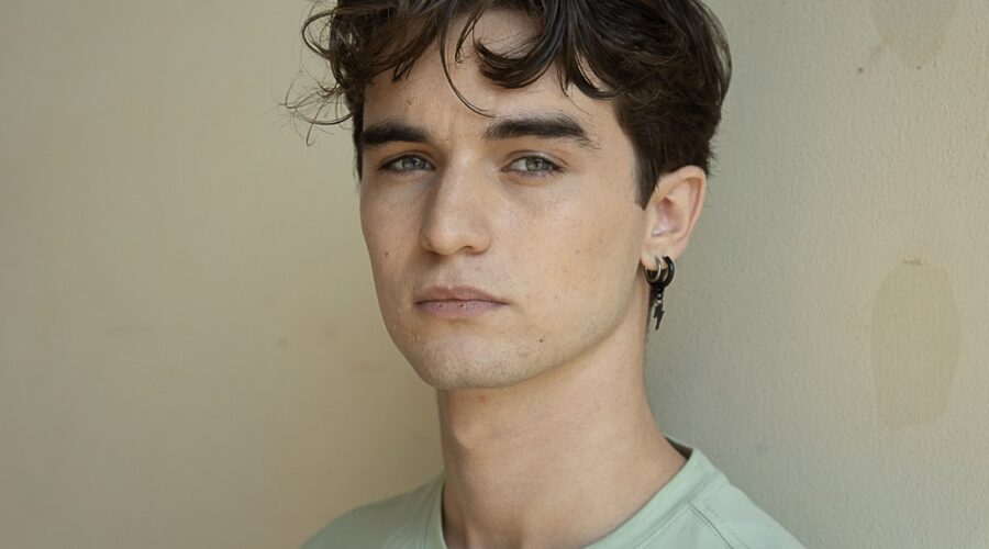 Luca Varone (Angelo) in un posato per “Mare Fuori 4”. Credits: Sabrina Cirillo/Rai.