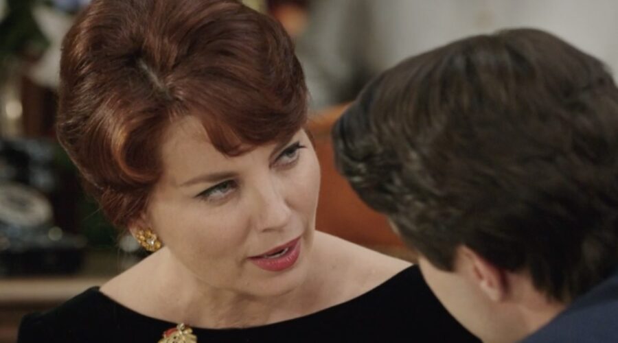 Da sinistra: Vanessa Gravina (Adelaide Di Sant'Erasmo) e Pietro Masotti (Marcello Barbieri) in una scena della puntata 71 de “Il Paradiso Delle Signore 8”. Credits: Rai.