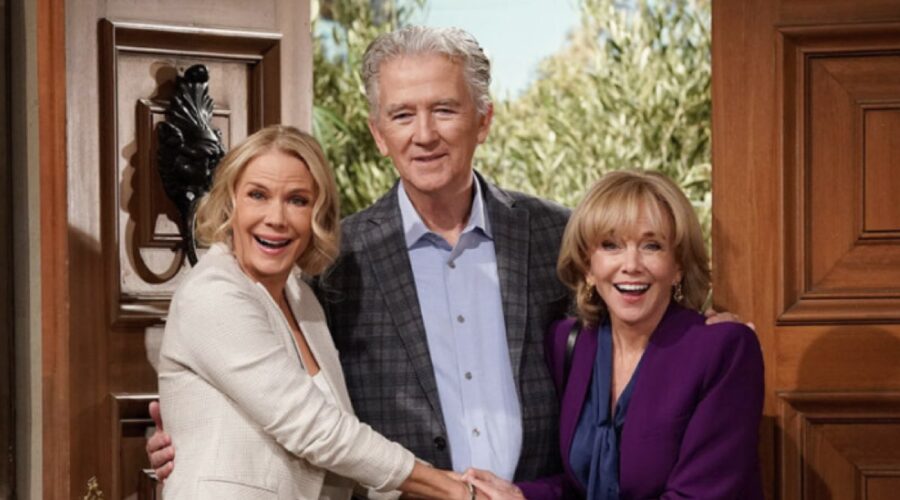 Da sinistra: Katherine Kelly Lang (Brooke), Patrick Duffy (Stephen) e Linda Purl (Lucy) in “Beautiful”. Credits: @therealpduffy/Instagram.