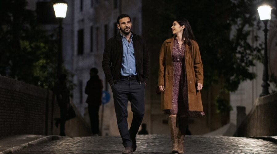 Da sinistra: Edoardo Leo (Luca Travaglia) e Lavinia Longhi (Khadija) in una scena de “Il Clandestino”. Credits: Chiara Calabrò/Rai.