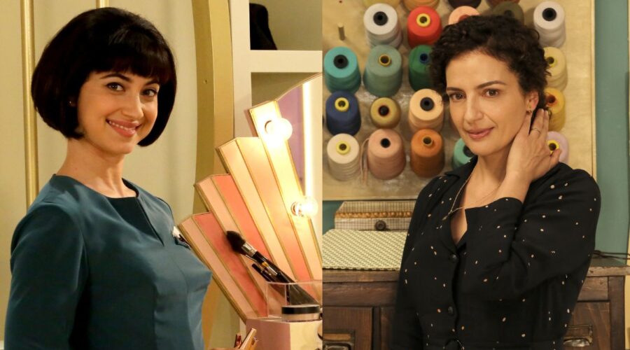 Da sinistra: Clara Danese (Elvira Gallo) e Gioia Spaziani (Concetta Puglisi) in un posato per “Il Paradiso Delle Signore 8”. Credits: P. Bruni e Rai.