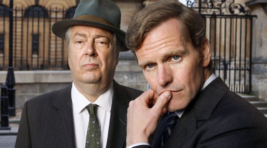 Da sinistra: Roger Allam (Fred Thursday) e Shaun Evans (Endeavour Morse) nella locandina ufficiale di “Endeavour”. Credits: ITV/Giallo.