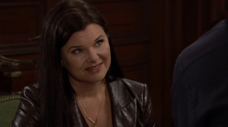 Heather Tom in un'immagine di “Beautiful”. Credits: BBL Distribution/Cattura schermo/Mediaset Infinity.