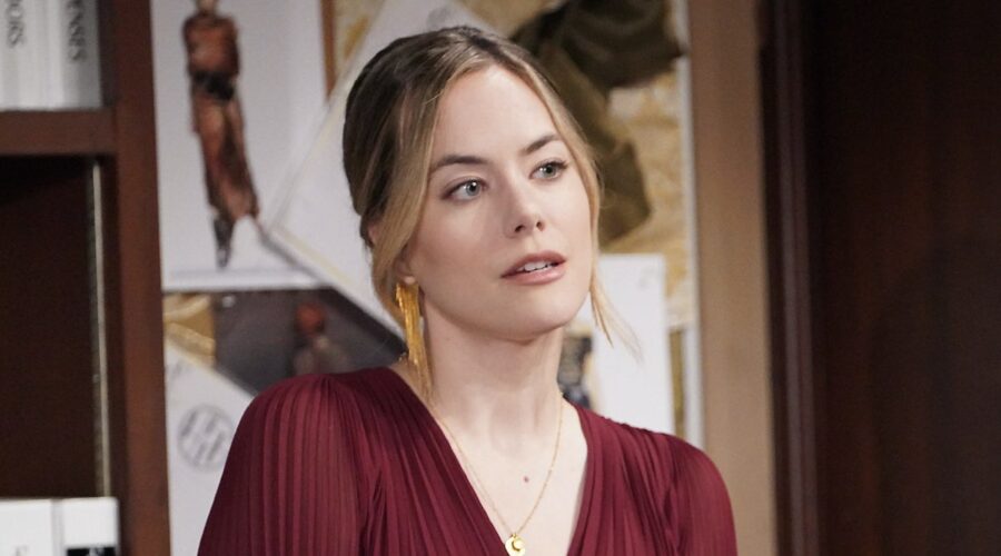 Annika Noelle (Hope Logan) in una scena di “Beautiful”. Credits: BBL Distribution/RTI Mediaset.