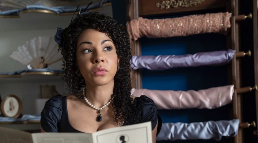 Kathryn Drysdale (Genevieve) in una scena di “Bridgerton 2” Credits: Liam Daniel/Netflix.