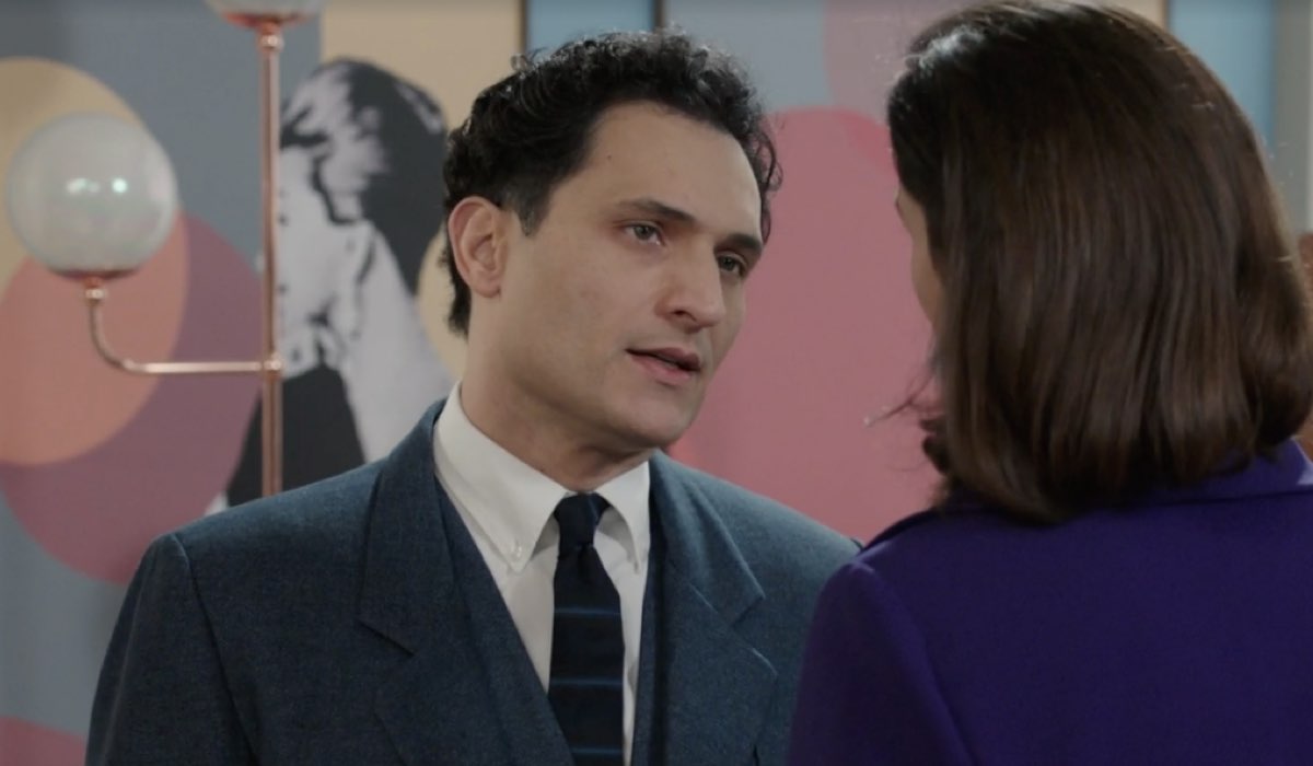 Da sinistra: Alessandro Tersigni (Vittorio Conti) e Chiara Baschetti (Matilde Frigerio Di Sant'Erasmo) in una scena della puntata 160 de “Il Paradiso Delle Signore 8”. Credits: Rai.