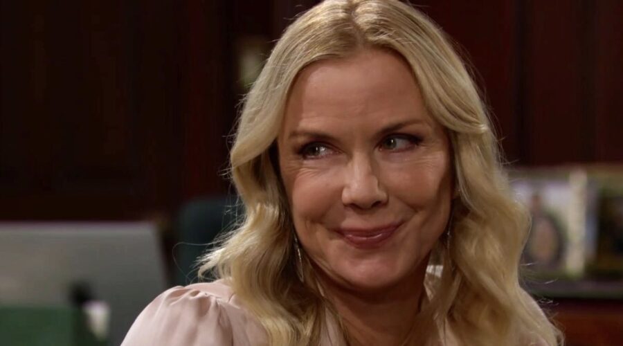 Katherine Kelly Lang (Brooke Logan) in una scena di “Beautiful”. Credits: Cattura schermo/BBL Distribution/RTI Mediaset.