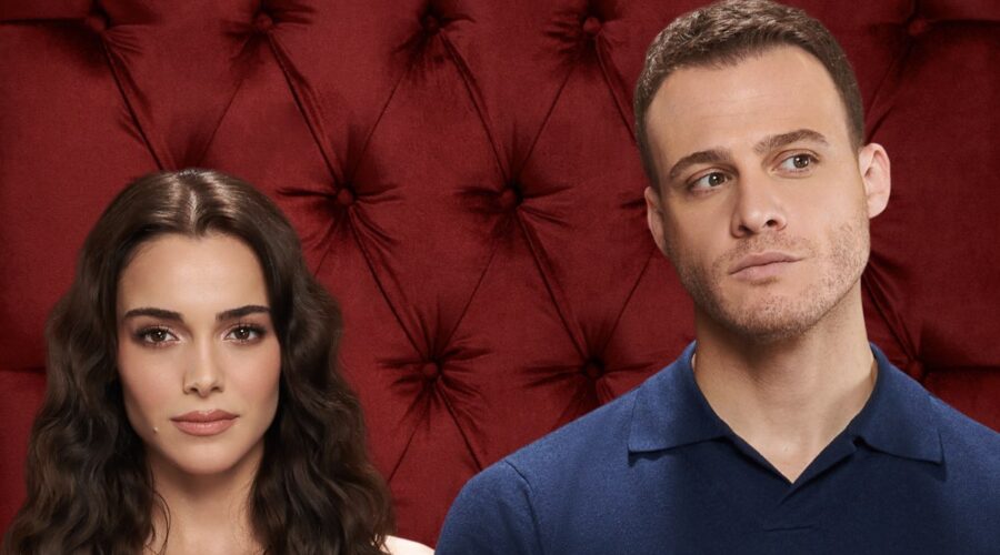 Da sinistra: Hafsanur Sancaktutan e Kerem Bürsin nella locandina di “If You Love”. Credits: Mediaset Infinity.