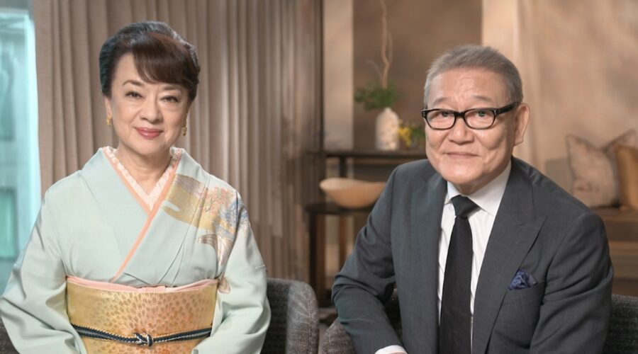 Da sinistra: Judy Ongg (Noriko) e Jun Kunimura (Yuki) in un fotogramma dell'intervista rilasciata a noi di Tvserial.it su “Sunny”. Credits: Apple TV+/Tvserial.it.