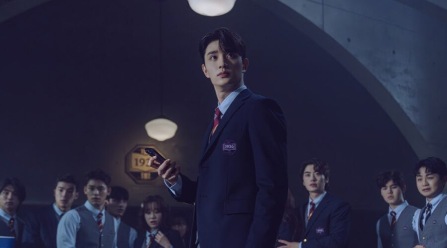 Lee Chae-min veste i panni di Kang Ha in una scena di “Hierarchy”. Credits: Netflix.