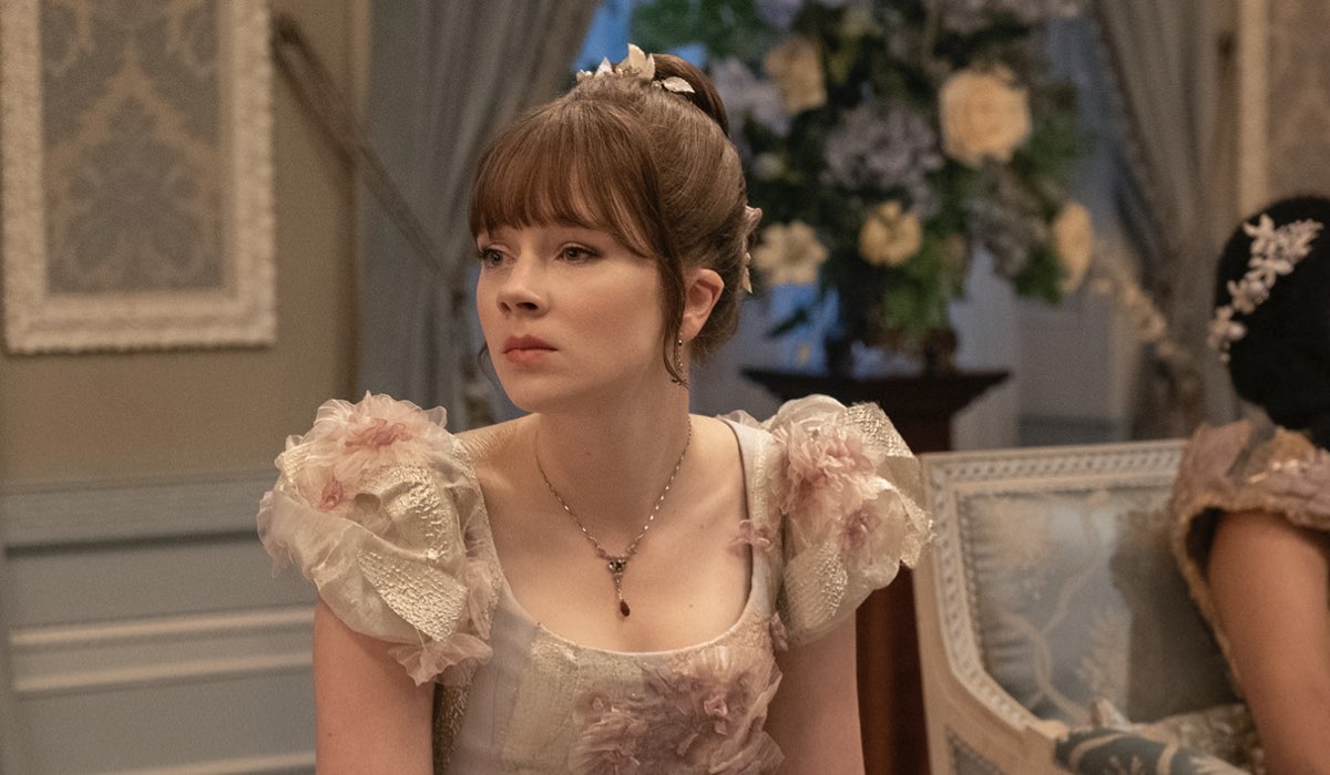 Claudia Jessie (Eloise Bridgerton) in una scena di “Bridgerton 3“. Credits: Liam Daniel/Netflix © 2024.