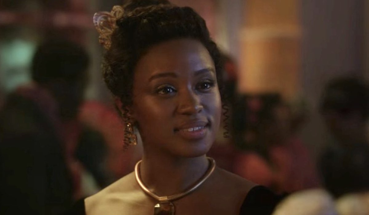 Masali Baduza (Michaela Stirling) in una scena dell'episodio 8 di “Bridgerton 3”. Credits: Netflix.