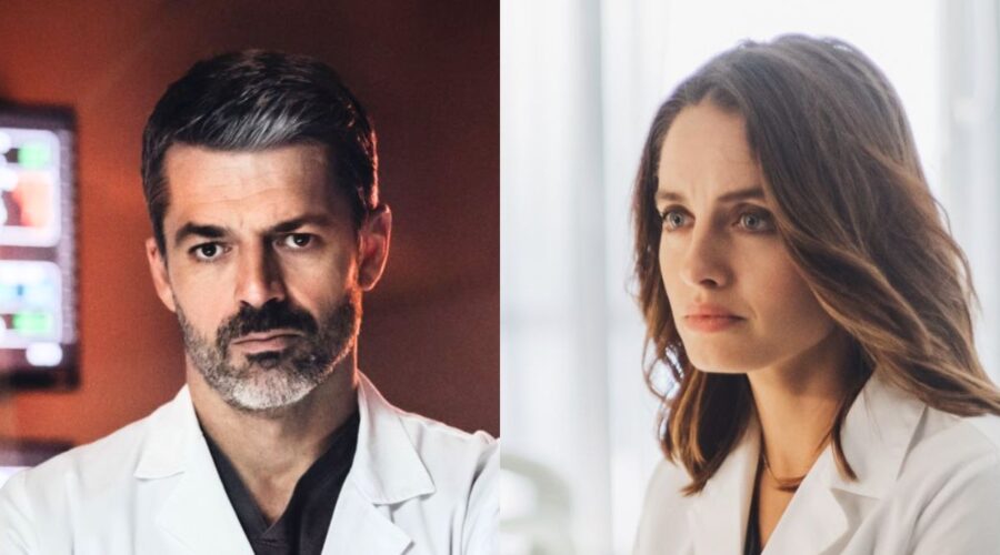 A sinistra: Luca Argentero (Andrea Fanti). A destra Matilde Gioli (Giulia Giordano) in un posato di