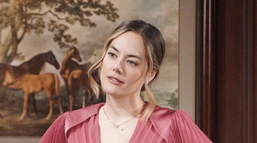 Annika Noelle (Hope Logan) in una scena di “Beautiful”. Credits: BBL Distribution/RTI Mediaset.