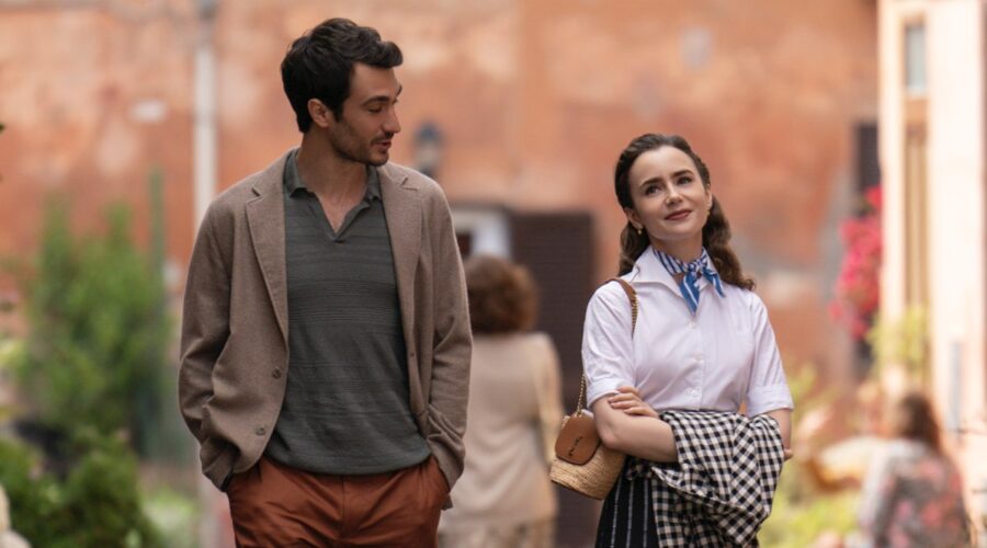 Lily Collins E Eugenio Franceschini In Una Scena Di Emily In Paris 4 Credits Netflix