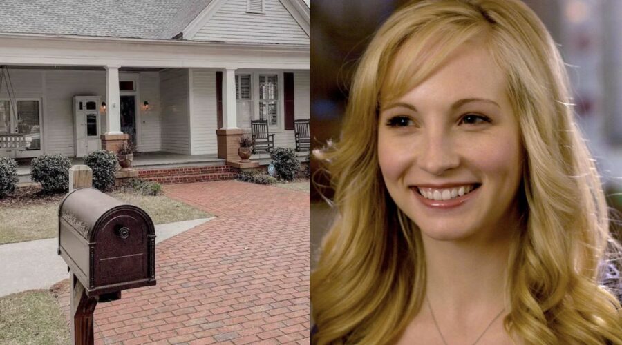 Da Sinistra Immagine Della Casa Su Aribnb E Candice King In Tvd Credits Airbnb E Prime Video