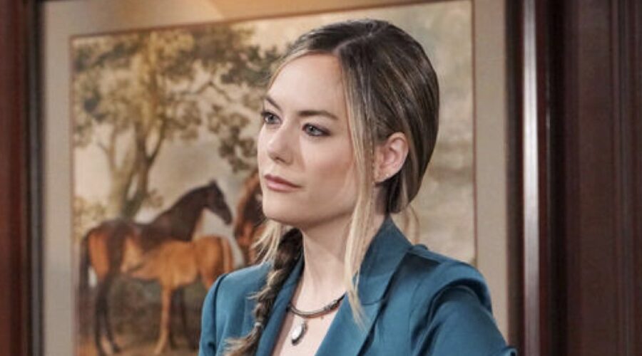 Annika Noelle (Hope Logan) in una scena di “Beautiful”. Credits: BBL Distribution/RTI Mediaset.