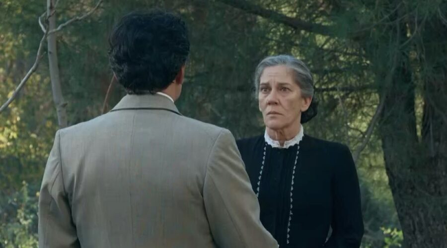 Marga Martínez (Petra Arcos); Miquel García Borda (Don Ignacio De Ayala) In La Promessa Credits Rete In Rete