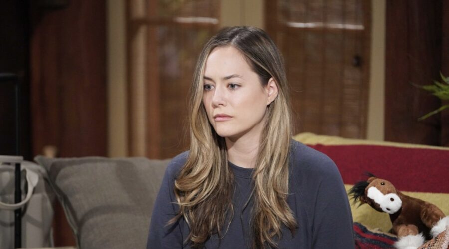 Annika Noelle (Hope Logan) in una scena di “Beautiful”. Credits: BBL Distribution/RTI Mediaset.
