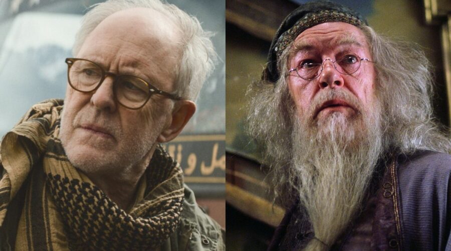 A sinistra: John Lithgow in “The Old Man” Credits: Disney+. A destra: Michael Gambon in “Harry Potter”. Credits: Warner Bros.