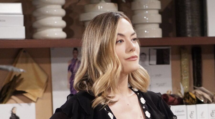 Annika Noelle (Hope Logan) in una scena di “Beautiful”. Credits: BBL Distribution/RTI Mediaset.