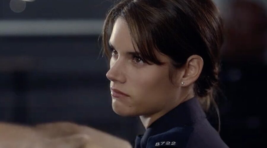Missy Peregrym in una scena dal trailer di “Rookie Blue”. Credits: Global TV.