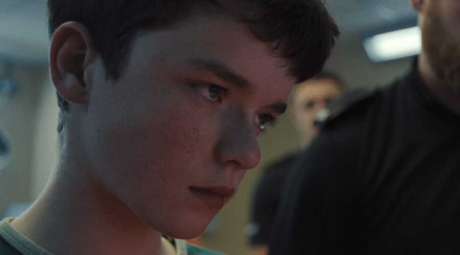 Owen Cooper (Jamie) in una scena di “Adolescence”. Credits: Netflix.