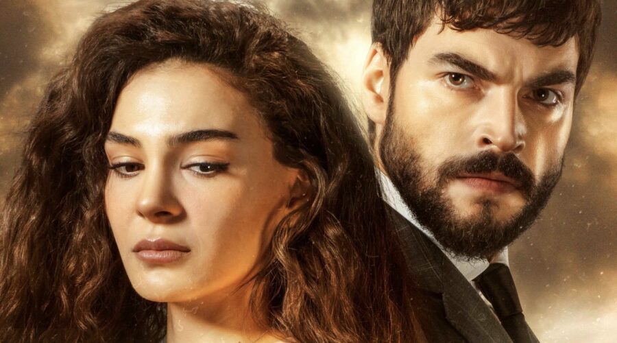 Da sinistra: Ebru Şahin (Reyyan Aslanbey/Şadoğlu) e Akın Akınözü (Miran Aslanbey/Şadoğlu) in una scena di “Hercai”. Credits: Real Time.