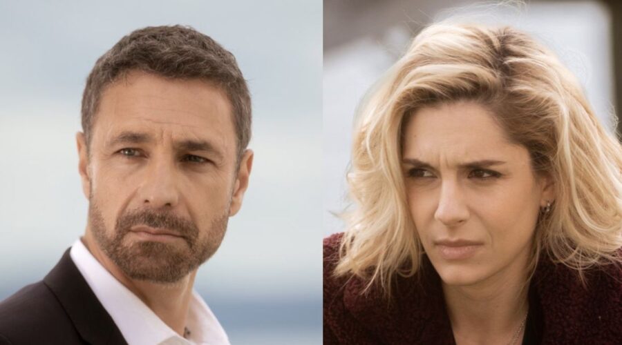 Da sinistra: Raoul Bova (Giulio Borghi) e Beatrice Arnera (Agata Scalzi) in due scene di “Buongiorno, Mamma! 3”. Credits: Ufficio stampa Mediaset.