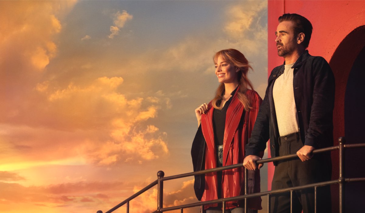 Da sinistra: Margot Robbie (Sarah) e Colin Farrell (David) in una scena di “A Big Bold Beutiful Journey - Un Viaggio Straordinario”. Credits: Sony Pictures Italia.