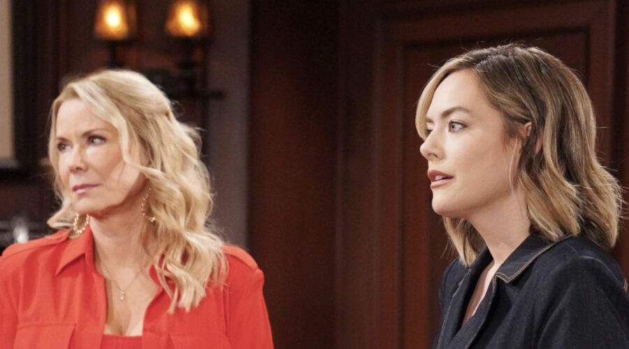 Beautiful Xxxiv - 9236 Canale 5 - 1a Tv Katherine Kelly Lang (Brooke Logan) E Annika Noelle (Hope Logan) Credits Rete In Rete