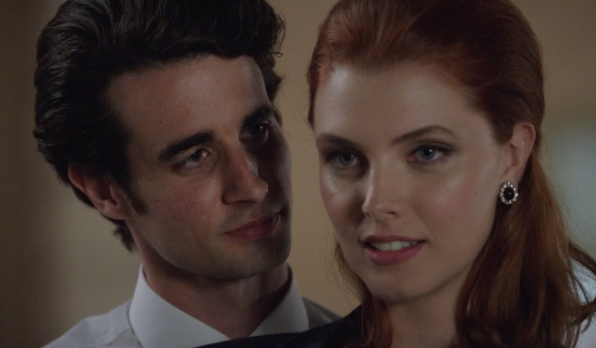 Da sinistra: Elia Marangon (Ettore Marchesi) e Arianna Amadei (Odile di Sant'Erasmo) in una scena della puntata 6 de “Il Paradiso Delle Signore 10”. Credits: Rai.