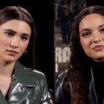 Da sinistra: Fabiola Balestriere (Annalisa Magliocca) e Tullia Venezia (Imma Ajeta) in due fotogrammi dell'intervista su “Gomorra - Le Origini” rilasciata a Tvserial.it. Credits: Tvserial.it/Sky Italia.