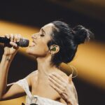 Levante in uno scatto durante una esibizione nel corso del quinto live di “X Factor 2025”. Credits: Virginia Bettoja/Sky Italia.