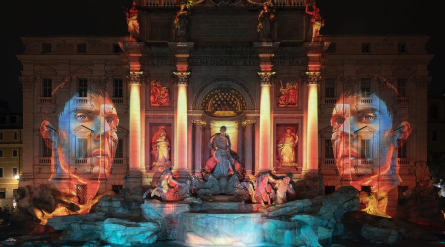 Fontava Di Trevi Installazione Mapping Credits Disney