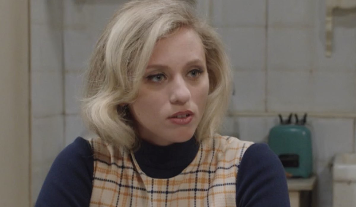 Francesca Del Fa (Irene Cipriani) in una scena della puntata 74 de “Il Paradiso Delle Signore 10”. Credits: Rai.