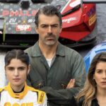 Da sinistra: Caterina Forza (Blu Venturi), Luca Argentero (Arturo Benini) e Giulia Michelini (Elena Dionisi) in un posato per “Motorvalley”. Credits: Lucia Iuorio/Enrico Bellinghieri/Netflix.