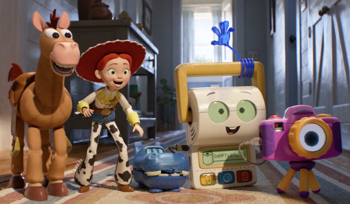 Bullseye, Jessie, Smarty Pants, Snappy Atlas In Una Scena Di Toy Story 5 Credits Disney Pixar